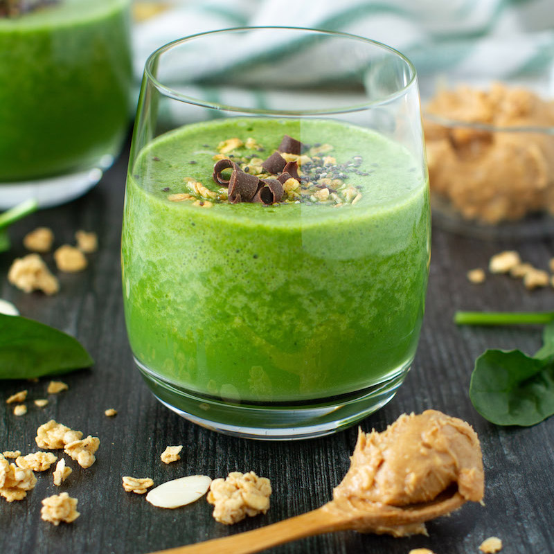 Green Peanut Butter Banana Spinach Smoothie Pittsburgh Earth Day