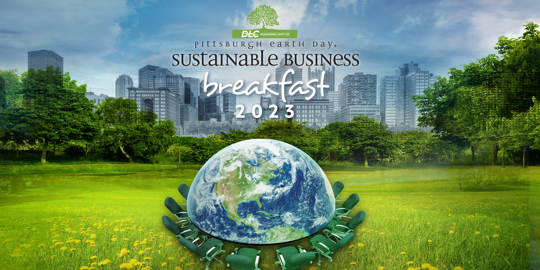 Poster for the Sustainable Business Breakfast, hosted by Pittsburgh Earth Day