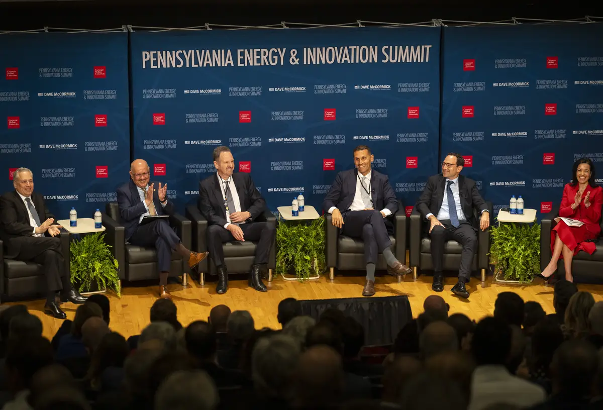Energy and Innovation Summit panelists partake in a discussion titled “The AI Race And How To Win It." (Carnegie Mellon University)