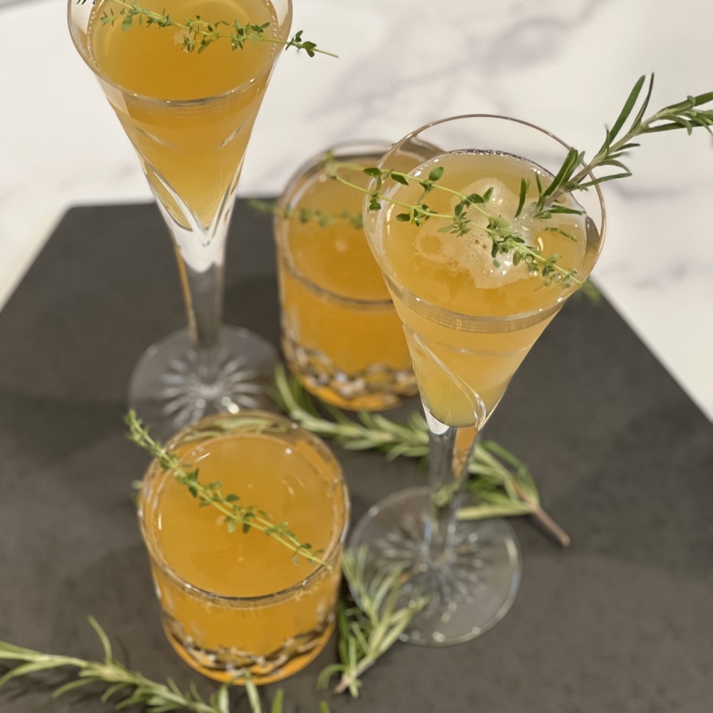Gingery Apple Cider Mimosas