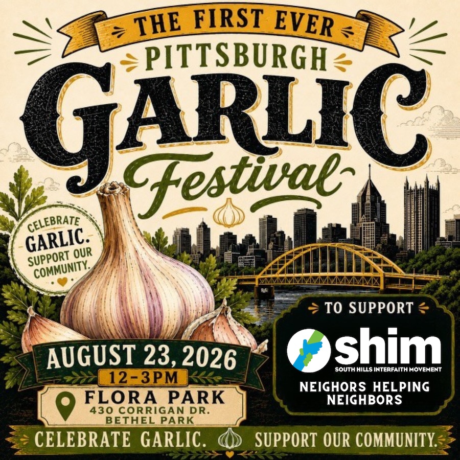 Pittsburgh Garlic Festival on August 23, 2026, at Flora Park in South Park from 12-3 p.m