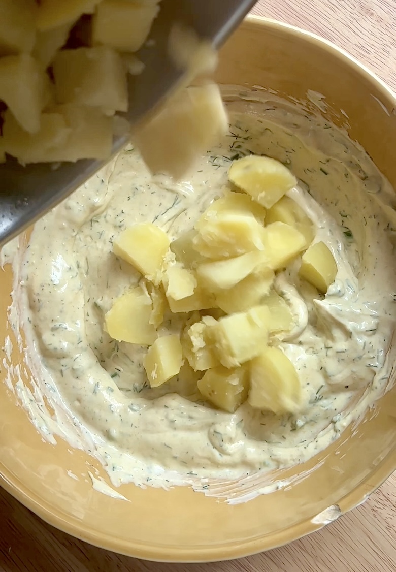 Cooked Potatoes Vegan and Gluten Free Potato Salad